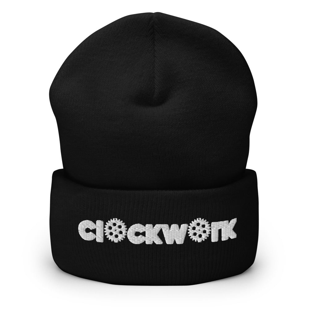 Clockwork Word Cuffed skully hat