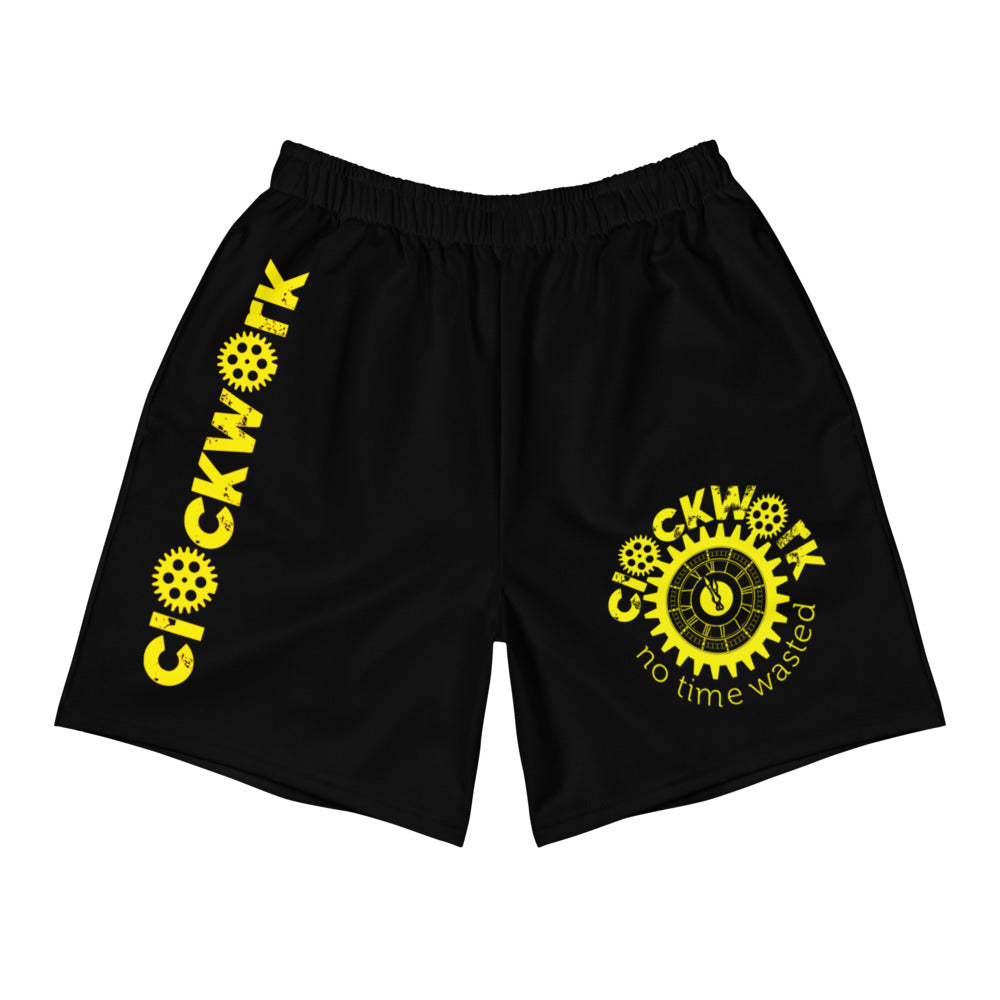 Clockwork Yellow Logo Men's Athletic Long Shorts
