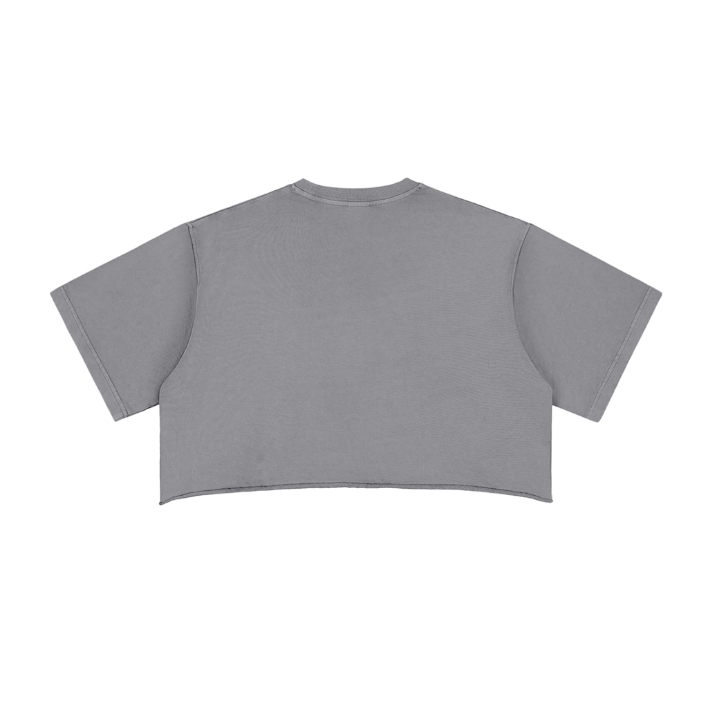 Clockwork Snow Washed Raw Edge Crop Top