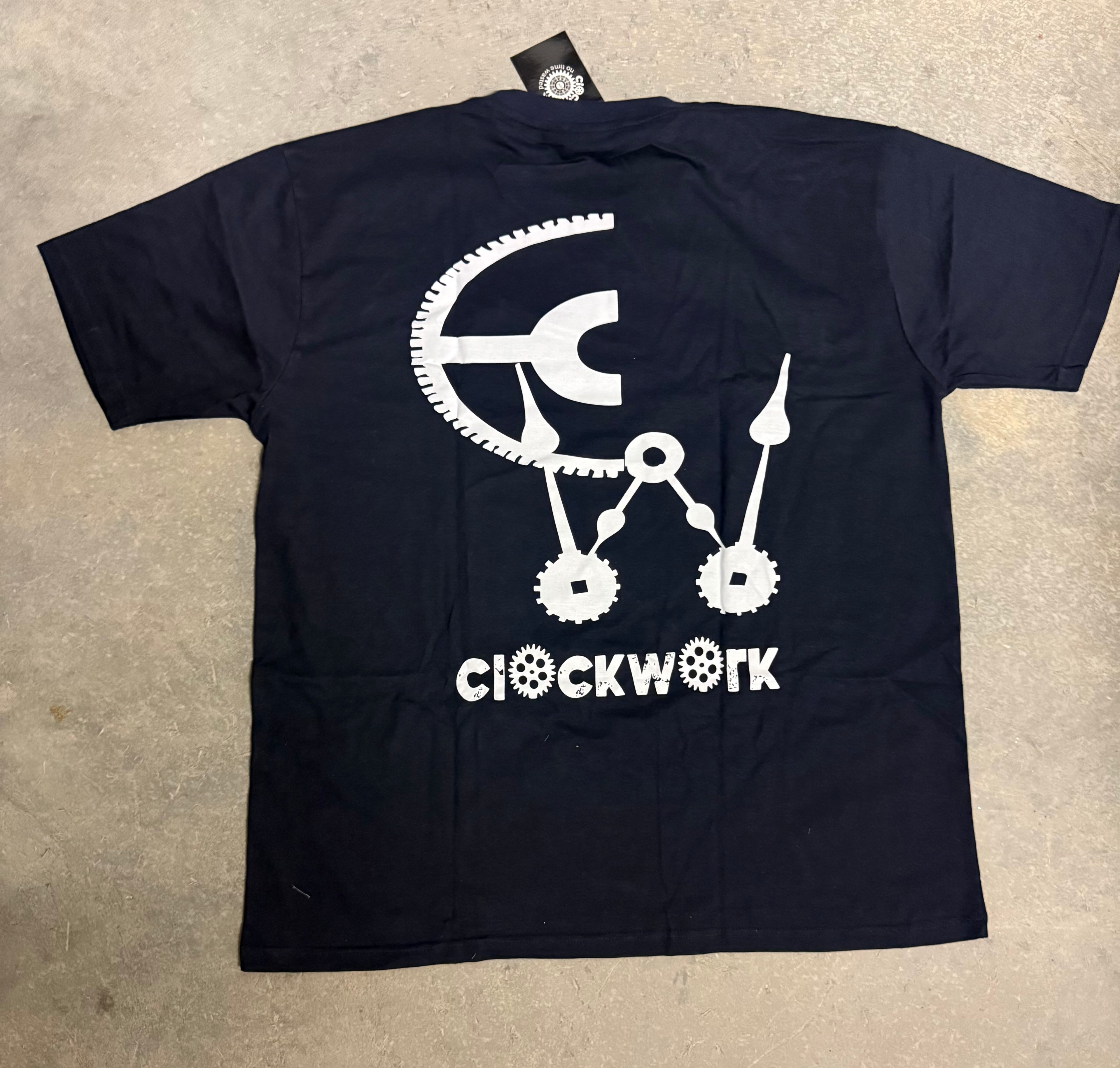 Clockwork Navy T-shirt white logo