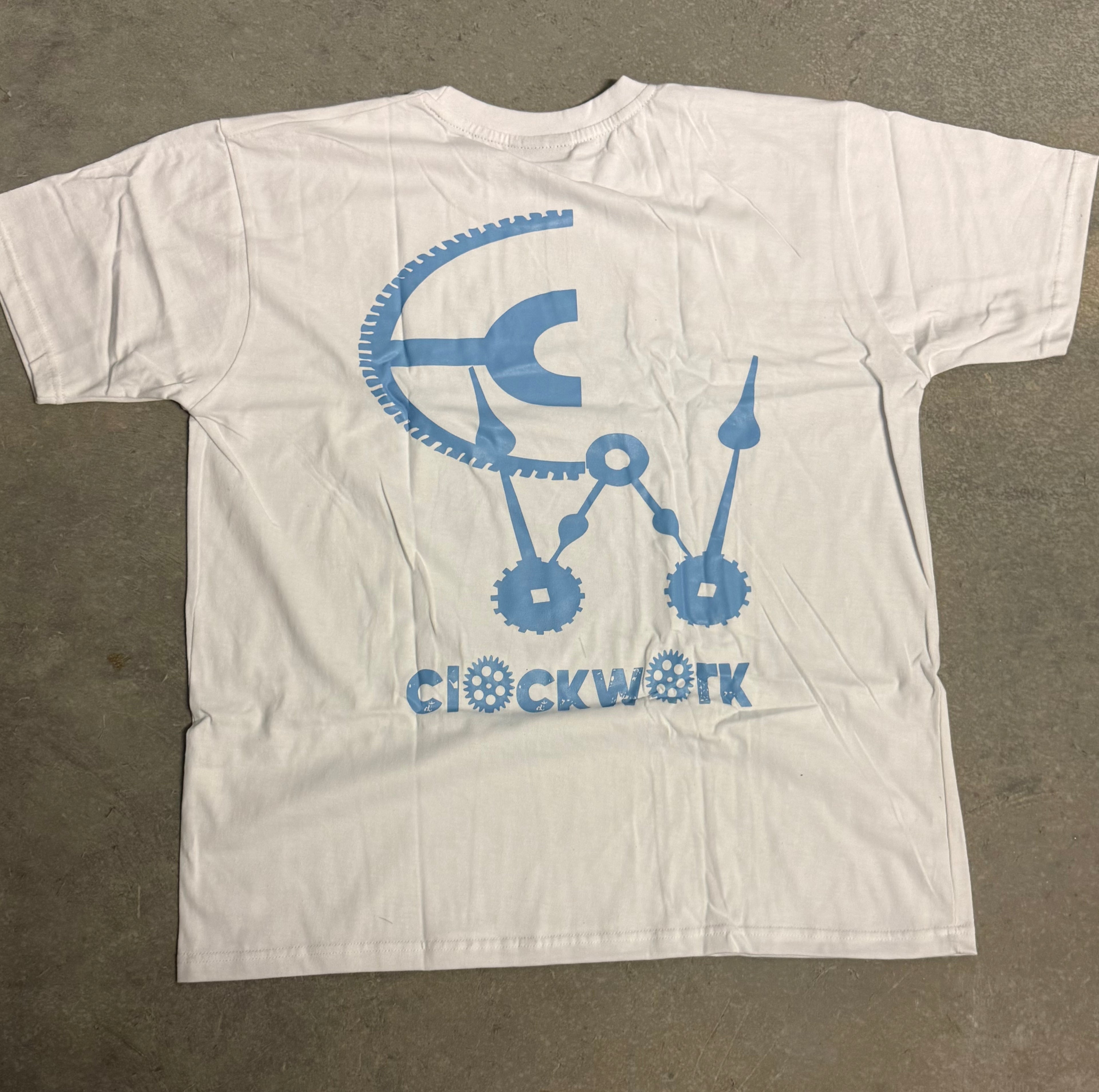 Clockwork white T-shirt baby blue
