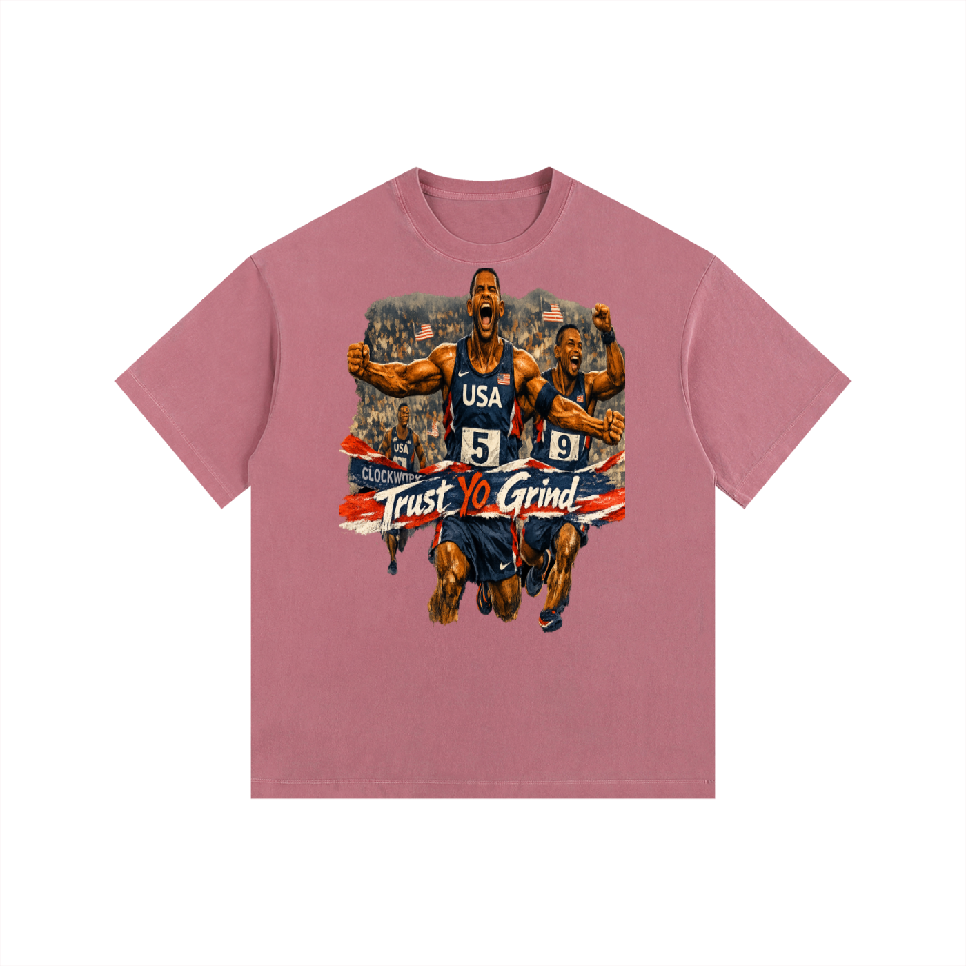 Trust yo grind USA Vintage Washed Oversized Cotton T-Shirt