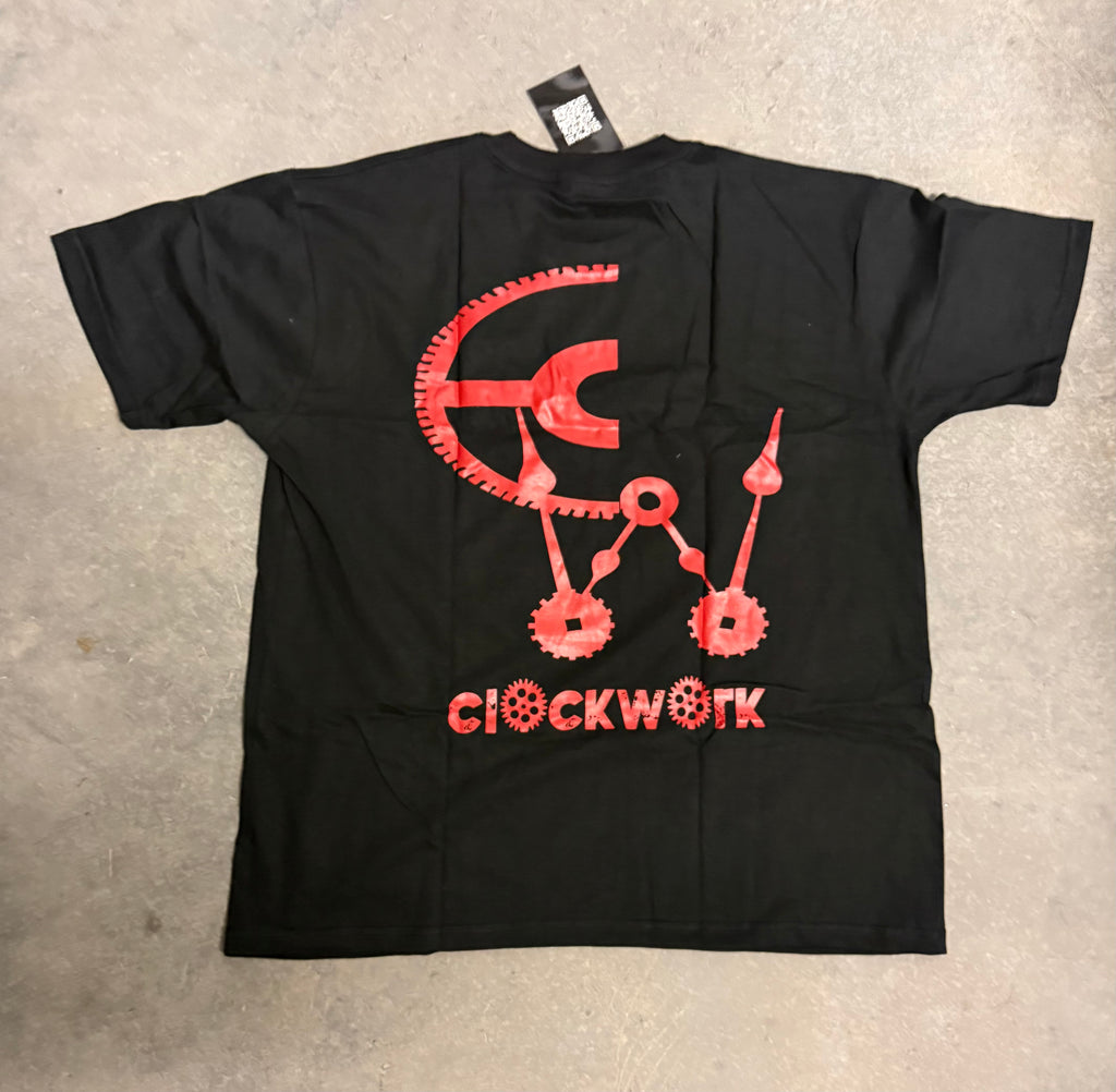 Clockwork black T-shirt Red logo