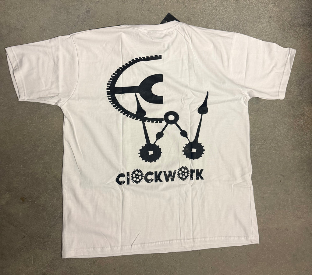 Clockwork White T-shirt black logo