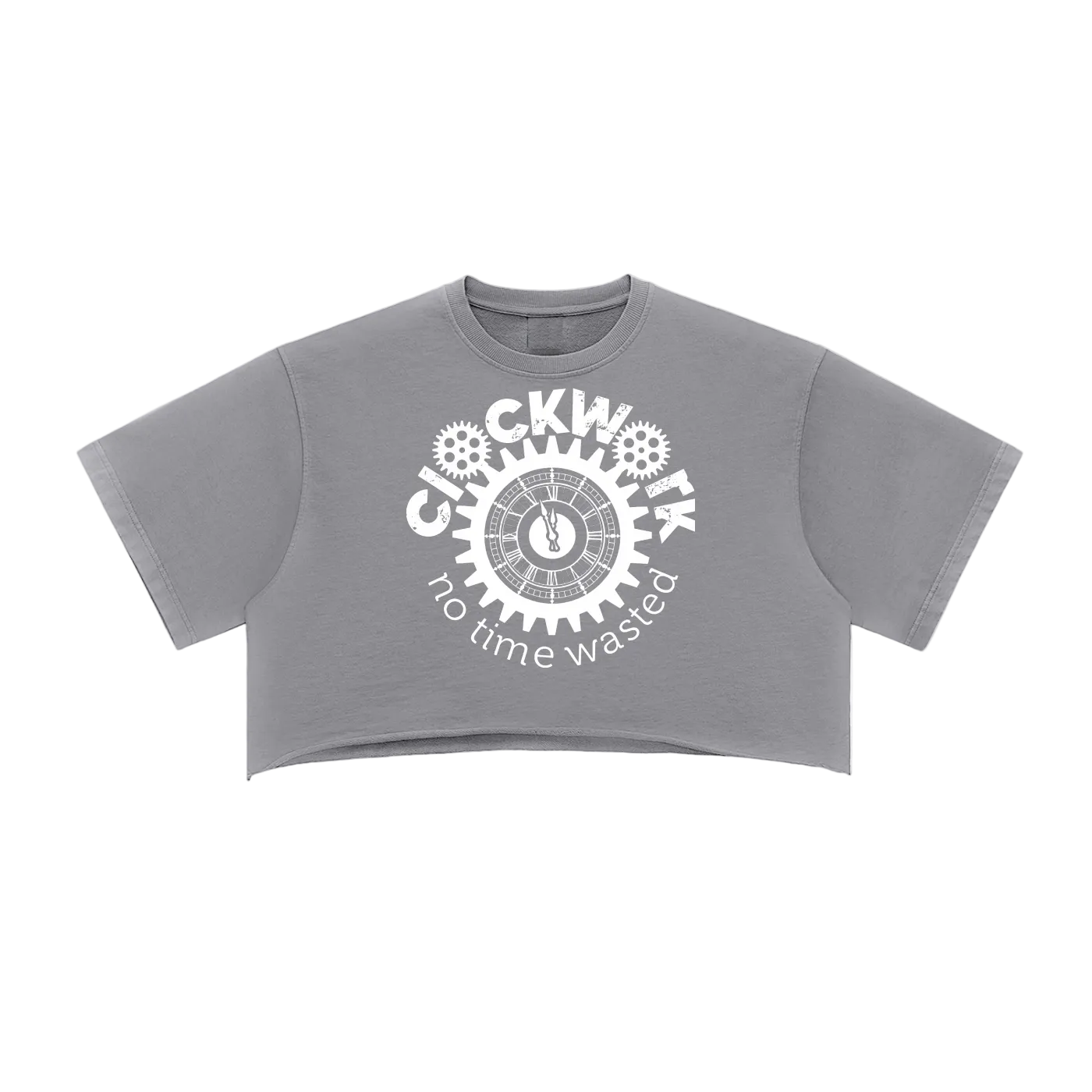 Clockwork Snow Washed Raw Edge Crop Top