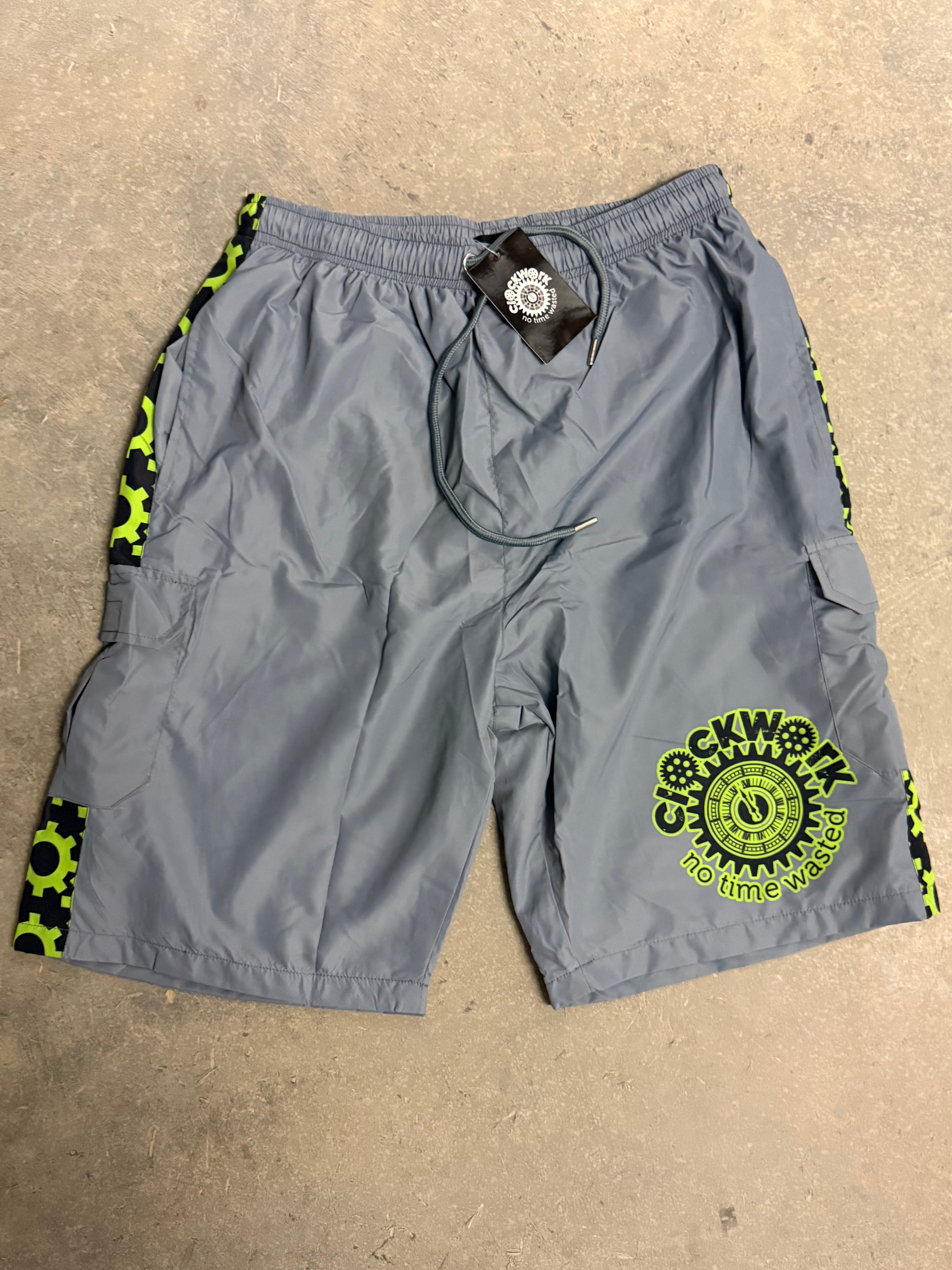 Clockwork grey and lime green shorts