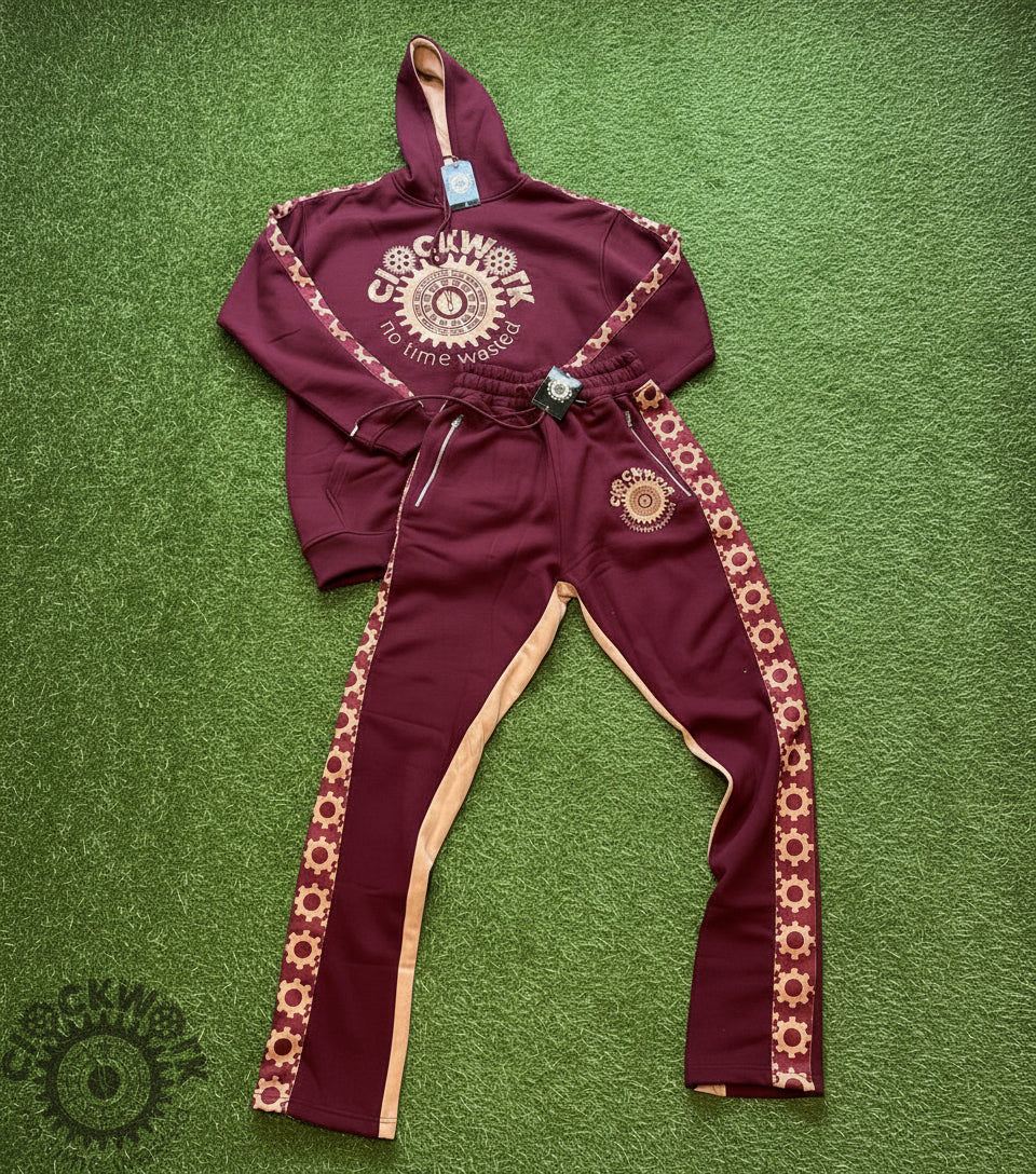 Clockwork maroon bell runners