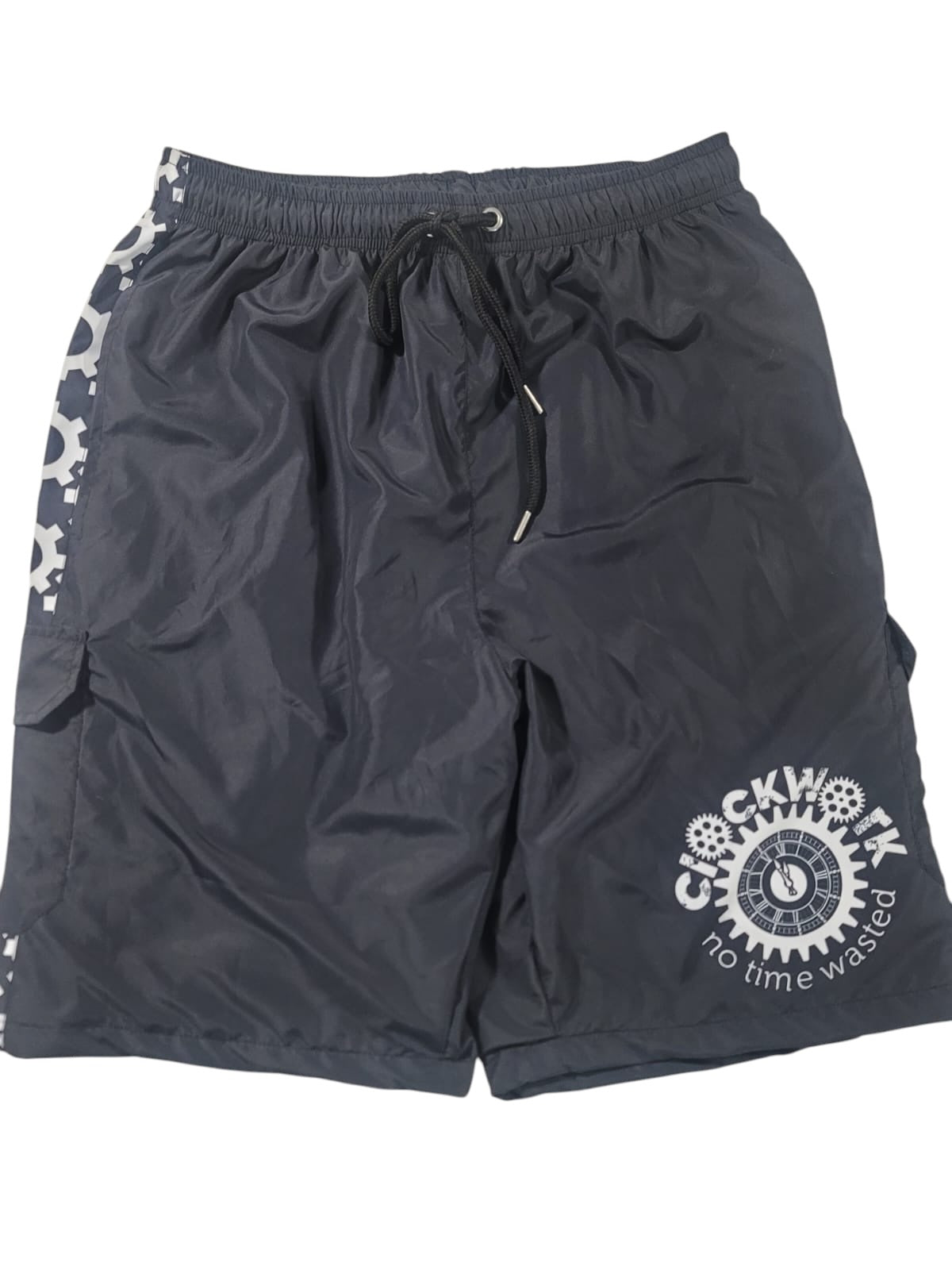Black and white clockwork shorts