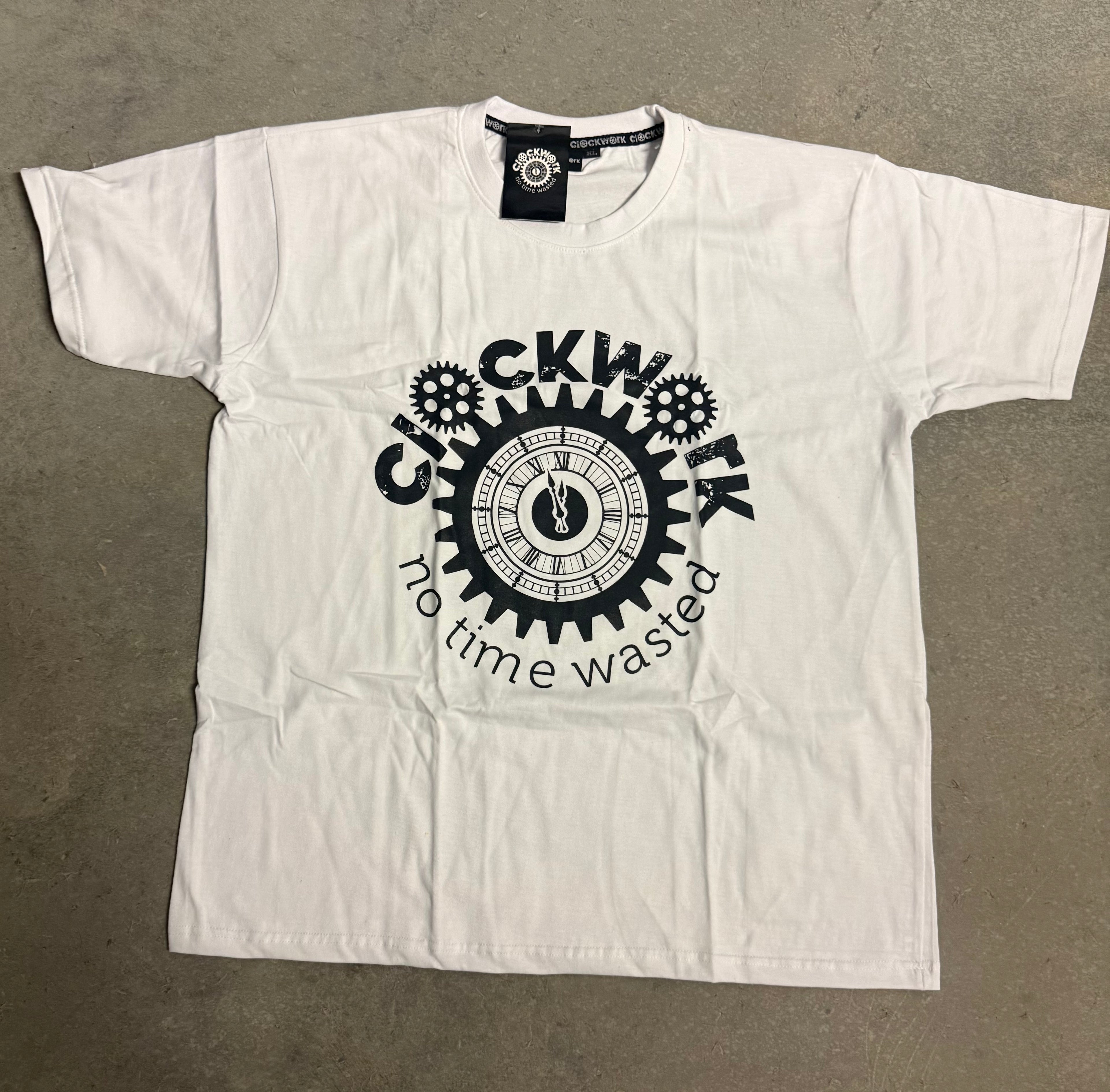 Clockwork White T-shirt black logo
