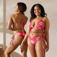 Clockwork pink logo string bikini