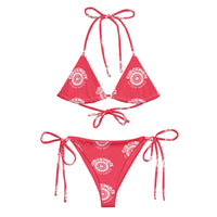 Clockwork pink logo string bikini