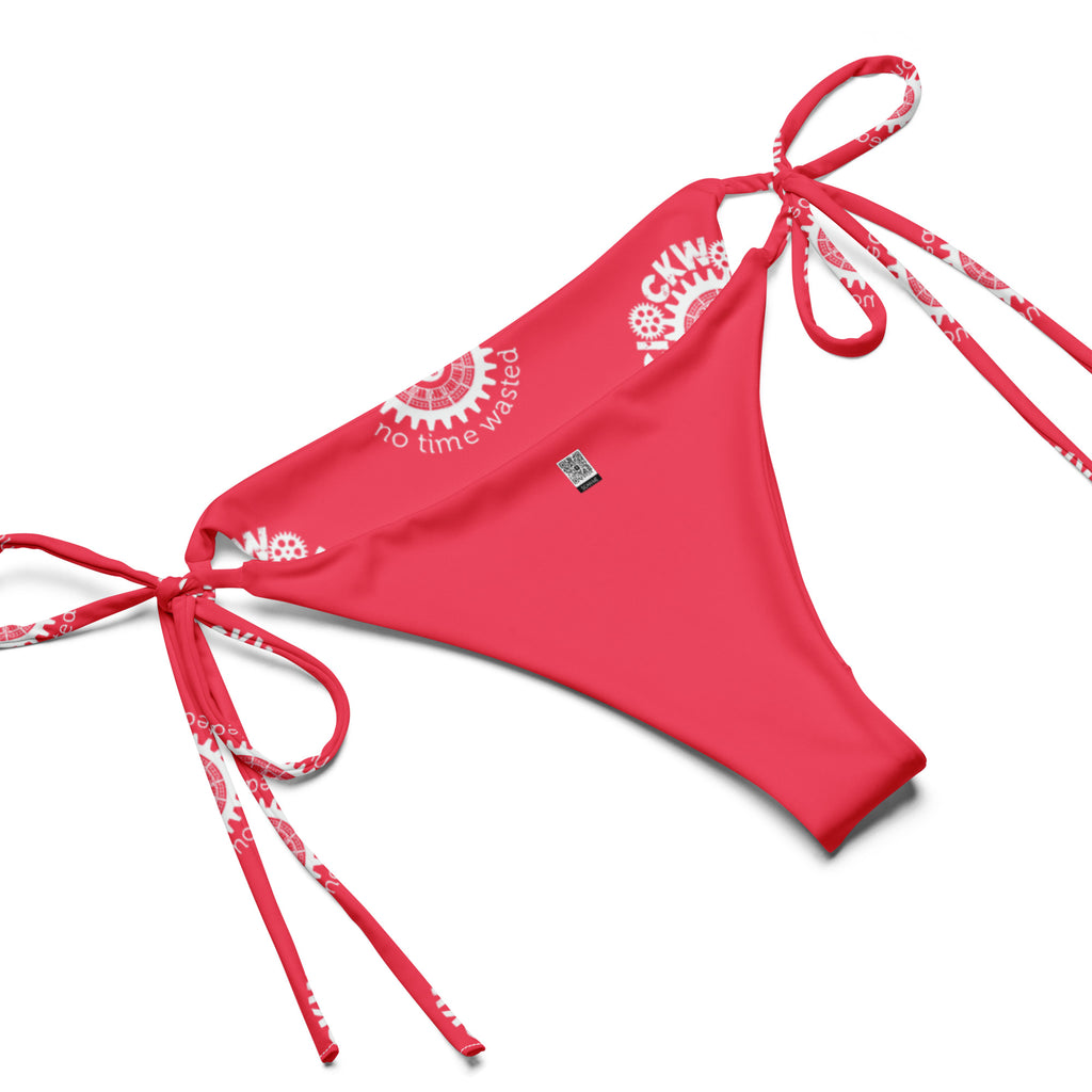 Clockwork pink logo string bikini