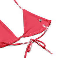Clockwork pink logo string bikini