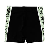 Clockwork Black and Light Green women's Biker Shorts