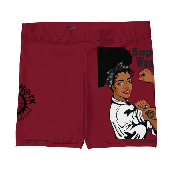 Clockwork Women Dark Red bikers Shorts