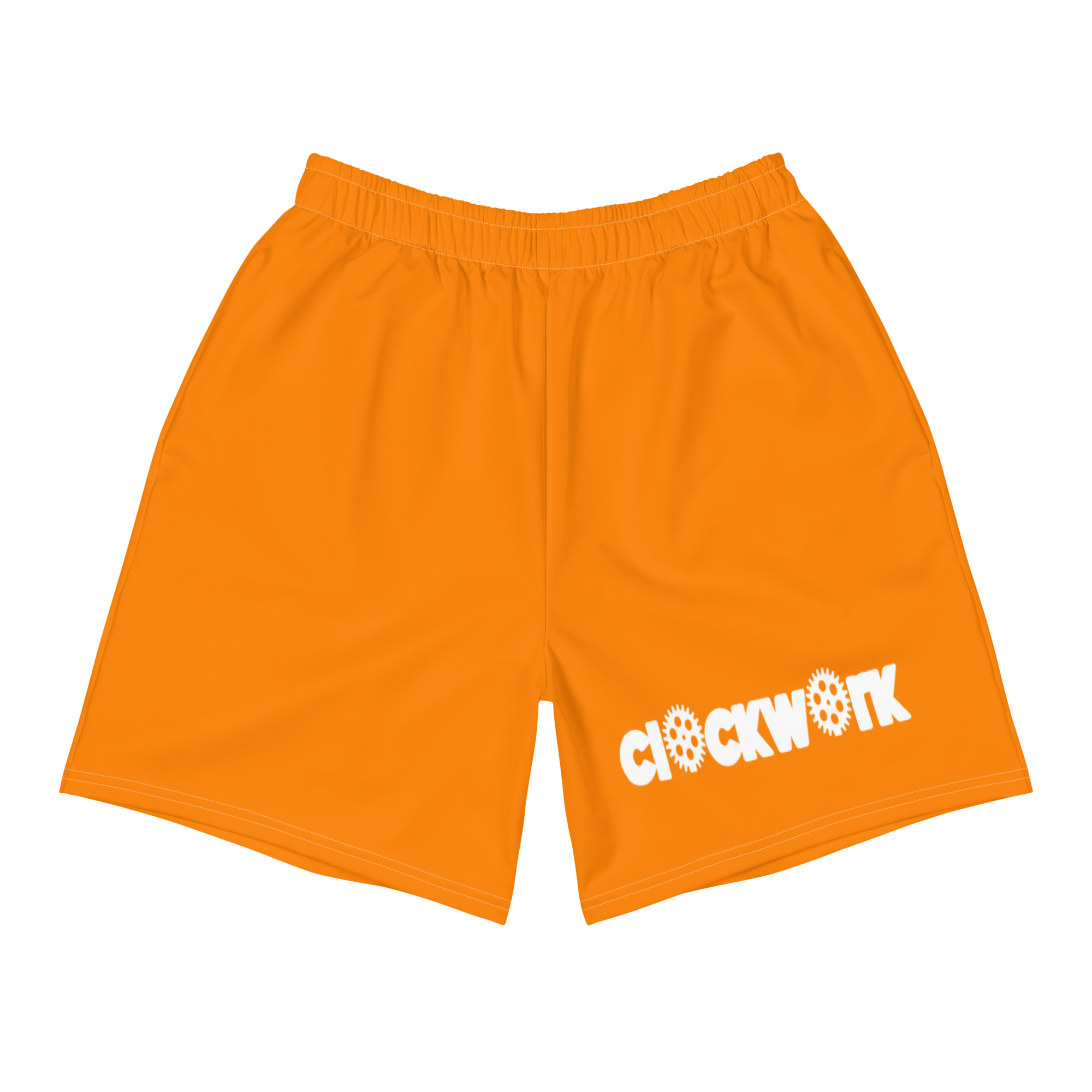 Bright Orange Clockwork Unisex Athletic Long Shorts