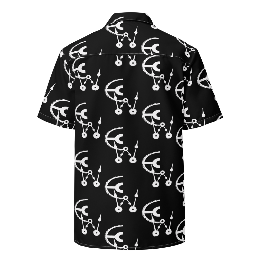 Black and white clockwork cw button shirt