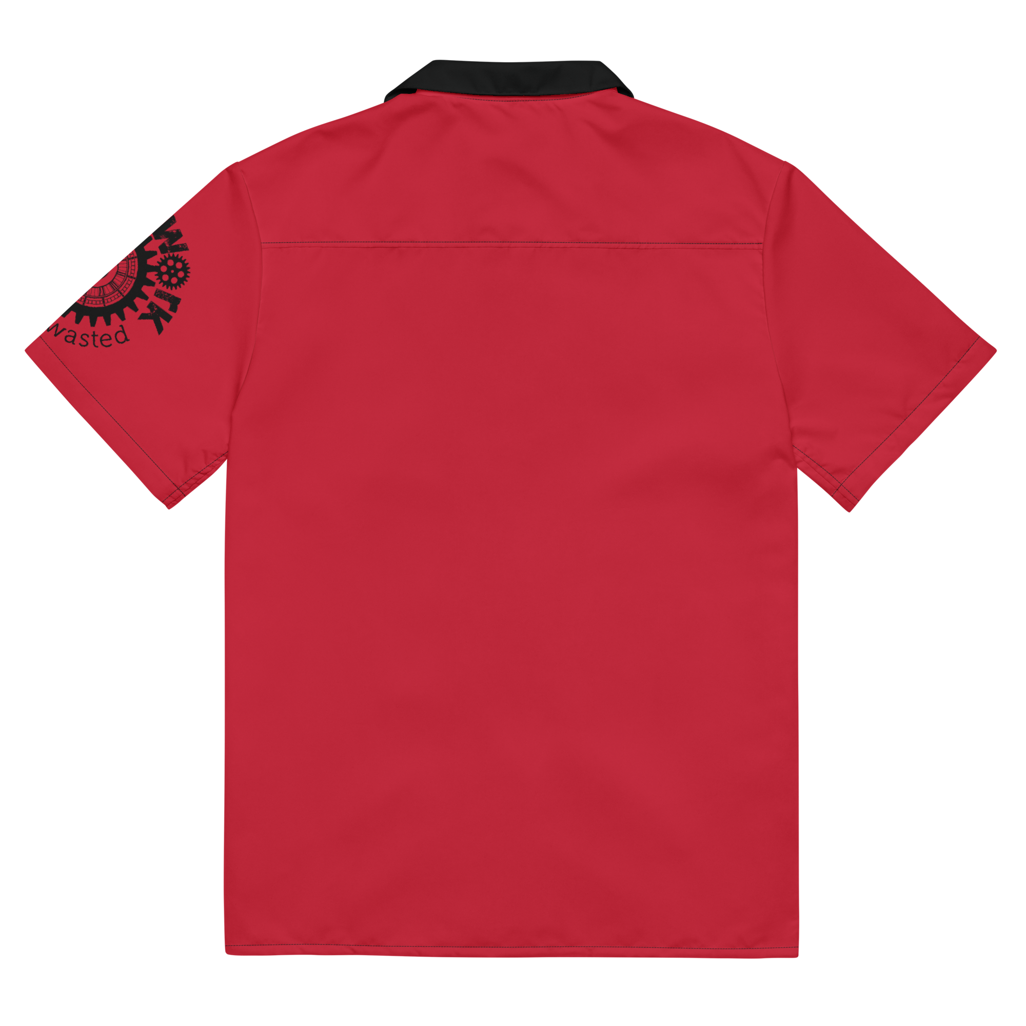 Red Clockwork Skull Unisex button shirt