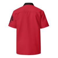 Red Clockwork Skull Unisex button shirt