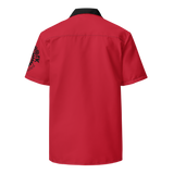 Red Clockwork Skull Unisex button shirt