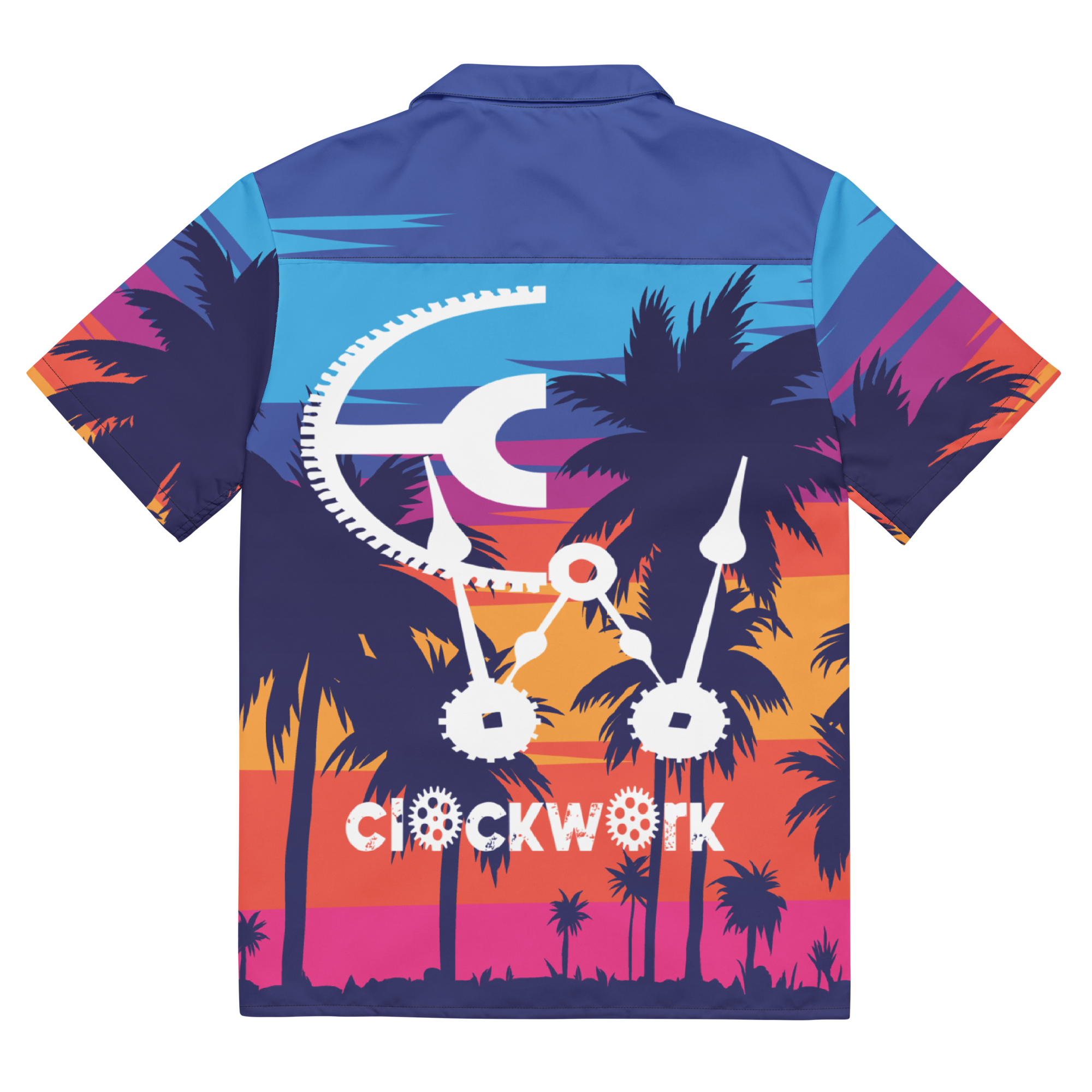 Sunset Palm trees button shirt