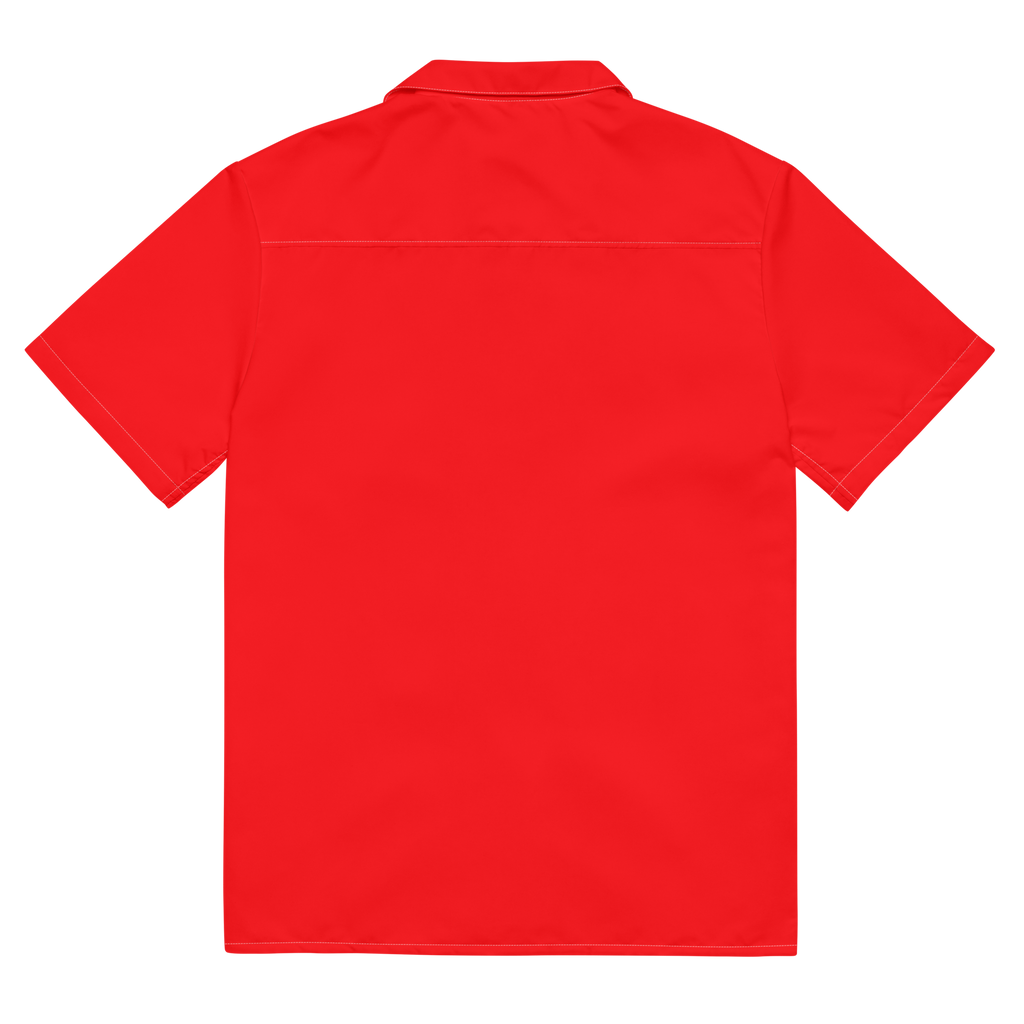 Clockwork red button shirt