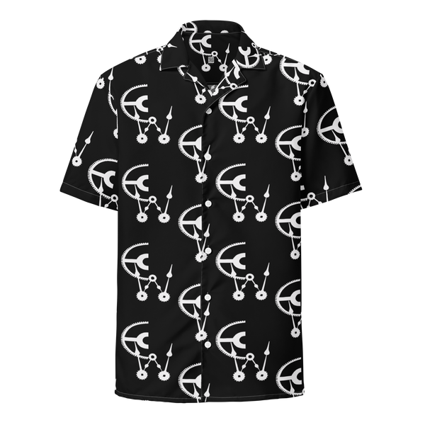 Black and white clockwork cw button shirt