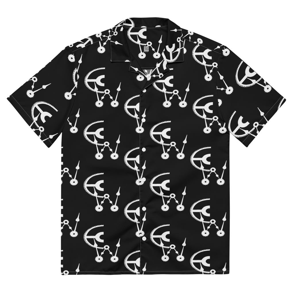 Black and white clockwork cw button shirt