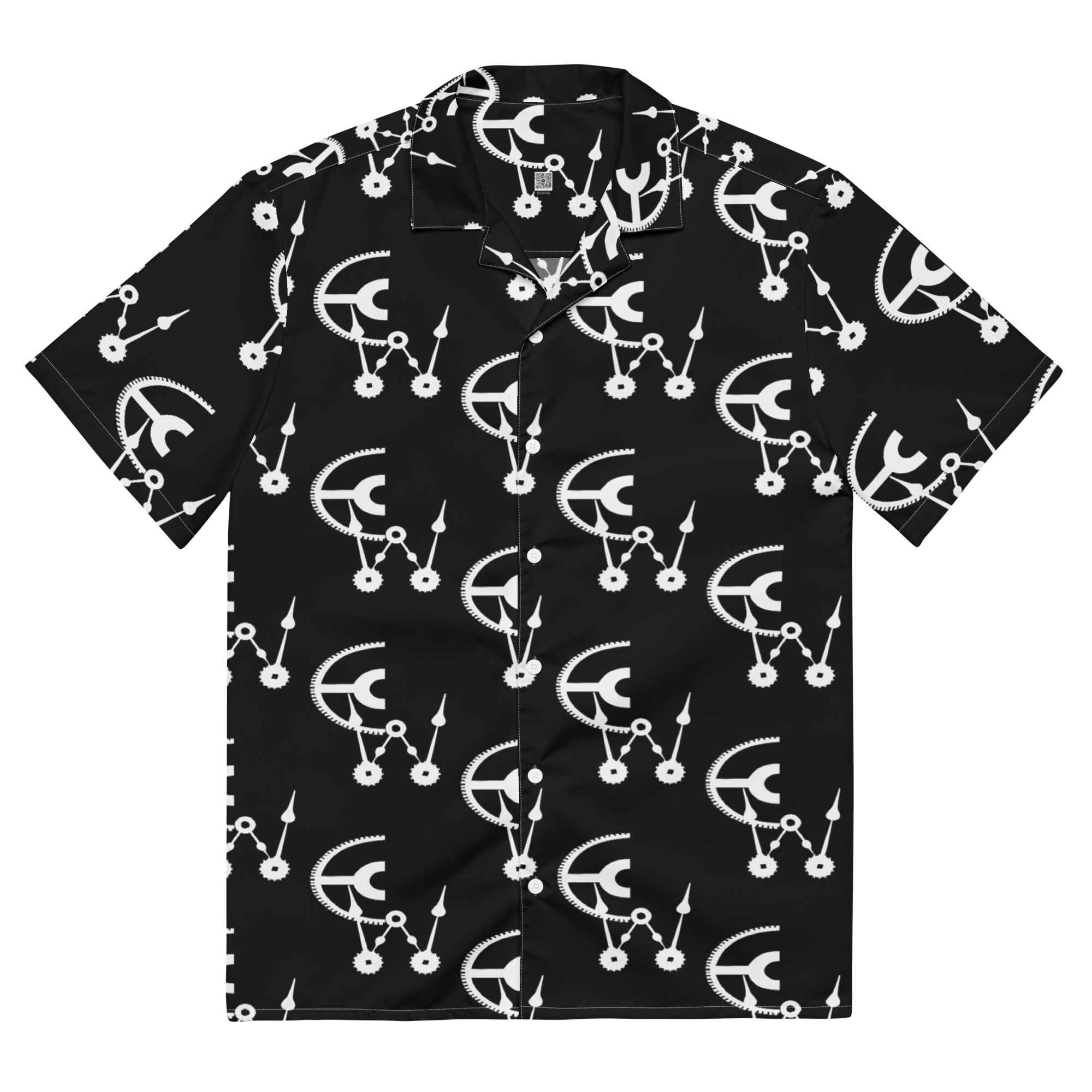 Black and white clockwork cw button shirt