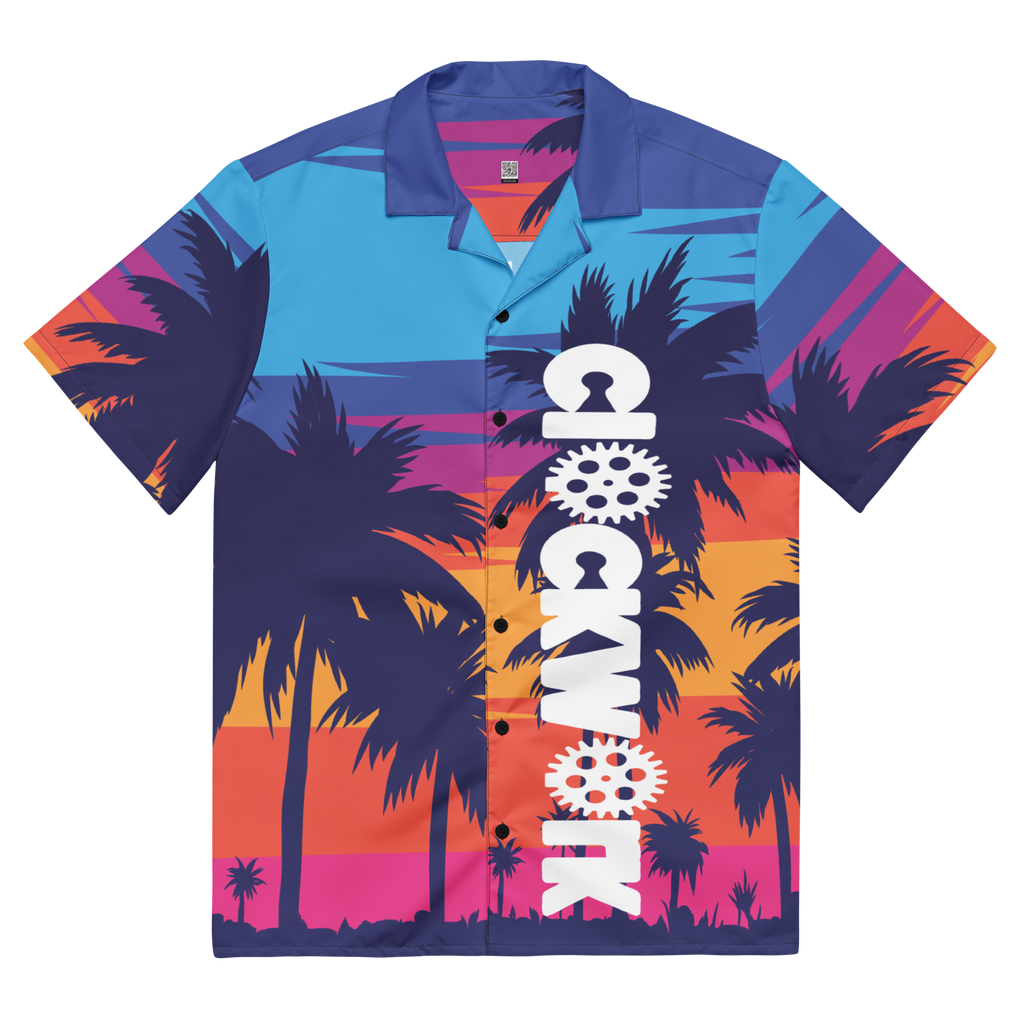 Sunset Palm trees button shirt