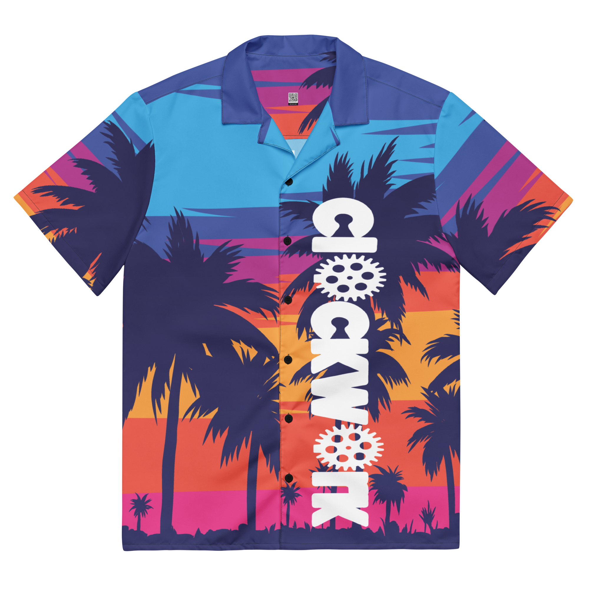 Sunset Palm trees button shirt