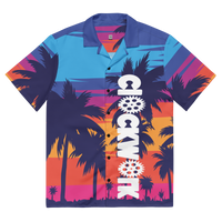 Sunset Palm trees button shirt