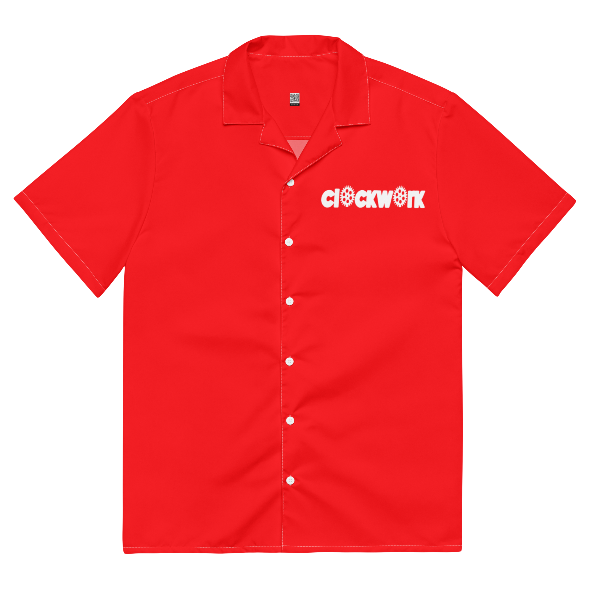 Clockwork red button shirt