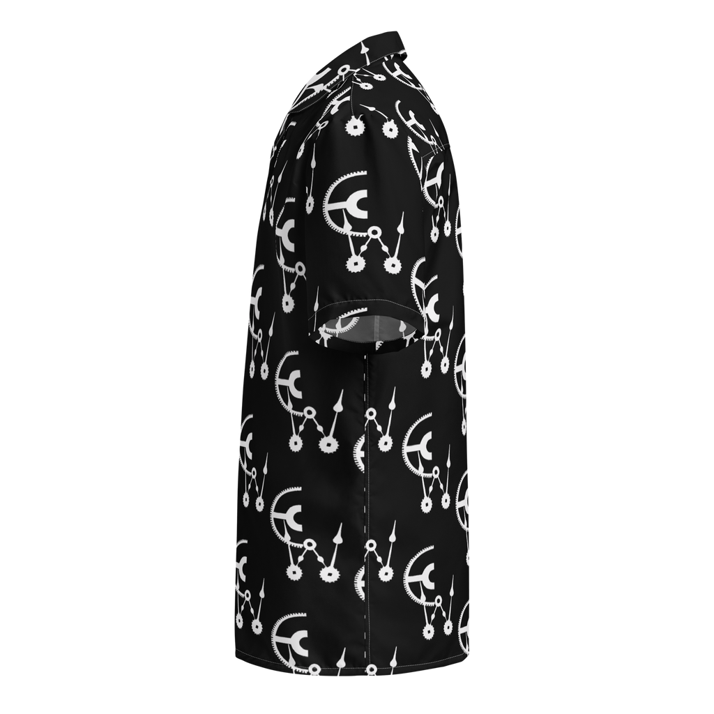 Black and white clockwork cw button shirt