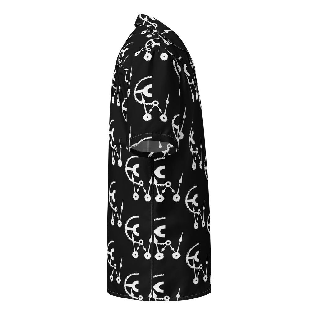 Black and white clockwork cw button shirt