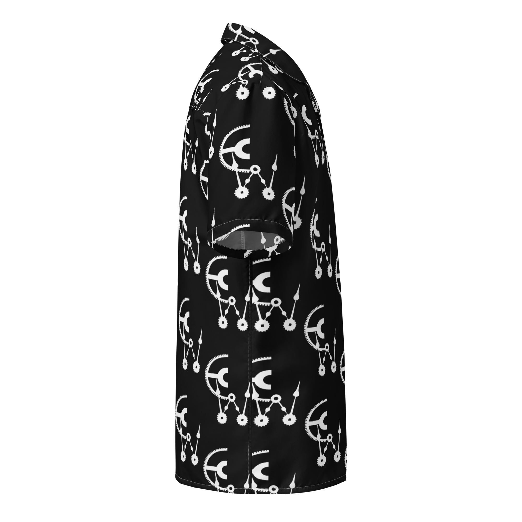 Black and white clockwork cw button shirt