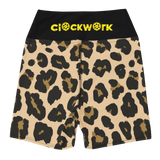Cheetah Print Clockwork Yoga Women's Biker Shorts