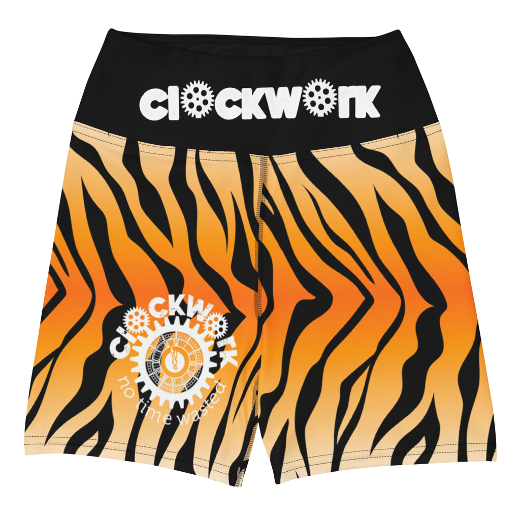 Clockwork Tiger Stripe women's Yoga biker Shorts