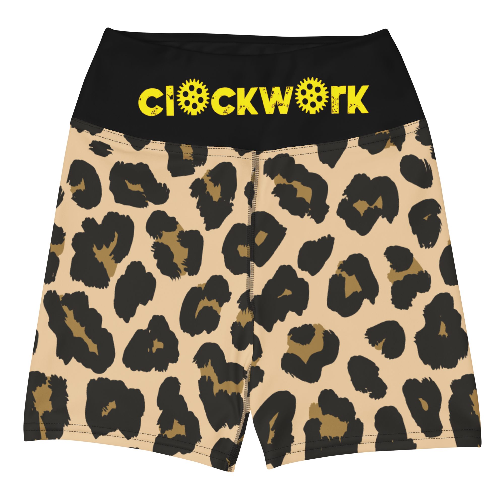 Cheetah Print Clockwork Yoga Women's Biker Shorts