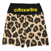 Cheetah Print Clockwork Yoga Women's Biker Shorts
