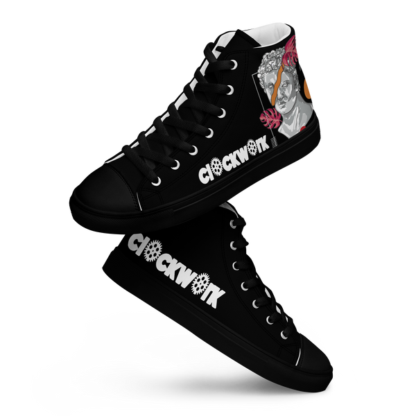 Clockwork Sculpture Men’s high top canvas shoes