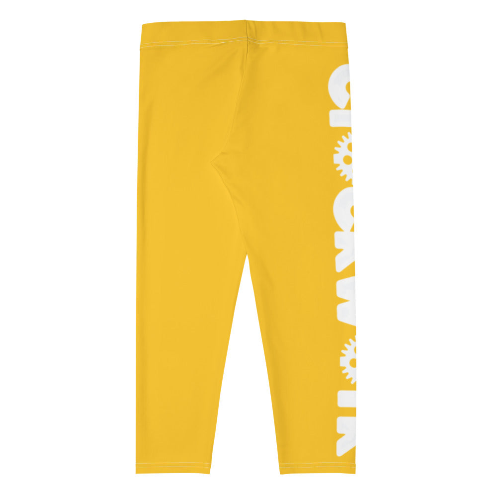 Yellow Clockwork Capri Leggings