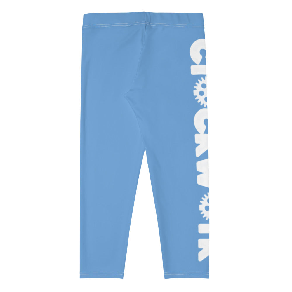 Light Blue Clockwork Capri Leggings