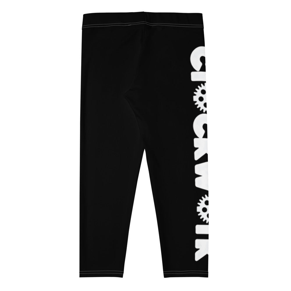 Clockwork Black Capri Leggings
