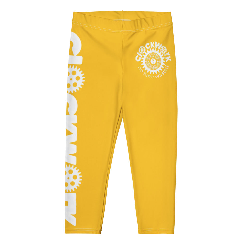 Yellow Clockwork Capri Leggings