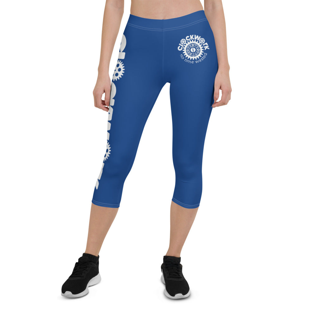 Clockwork Royal Blue Logo Capri Leggings
