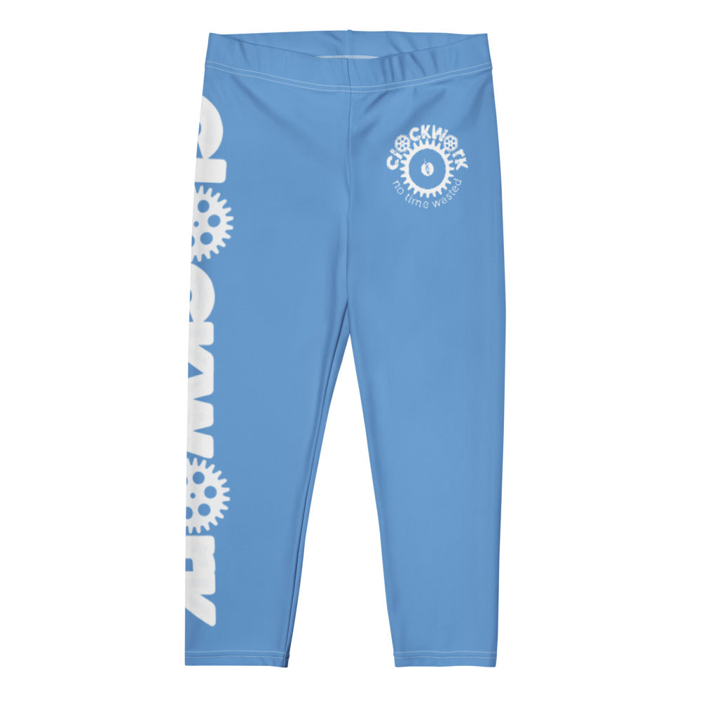 Light Blue Clockwork Capri Leggings