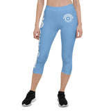 Light Blue Clockwork Capri Leggings