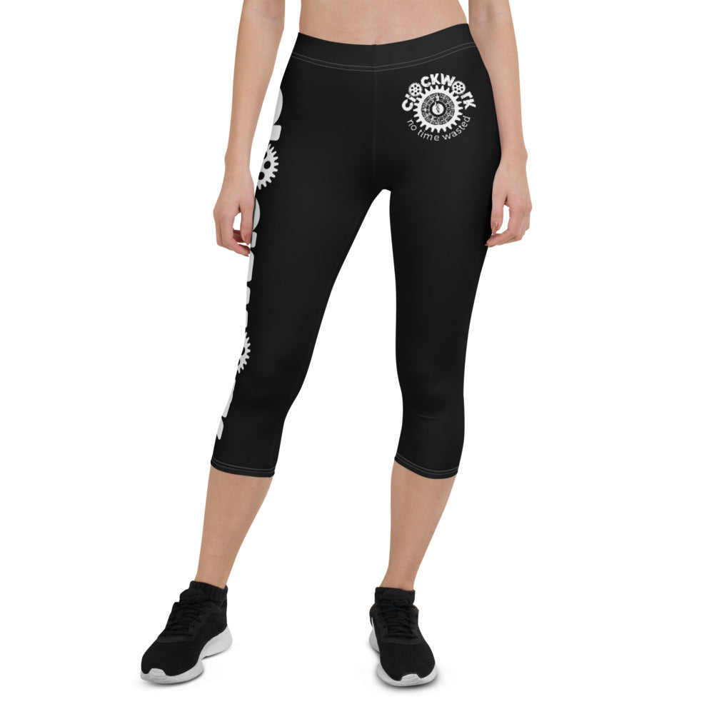 Clockwork Black Capri Leggings