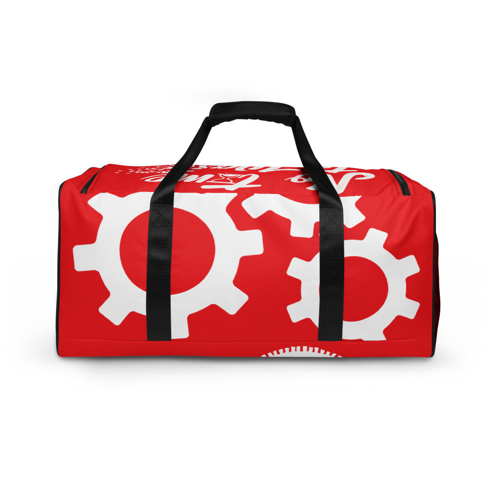 Red Clockwork No time to waste Duffle bag